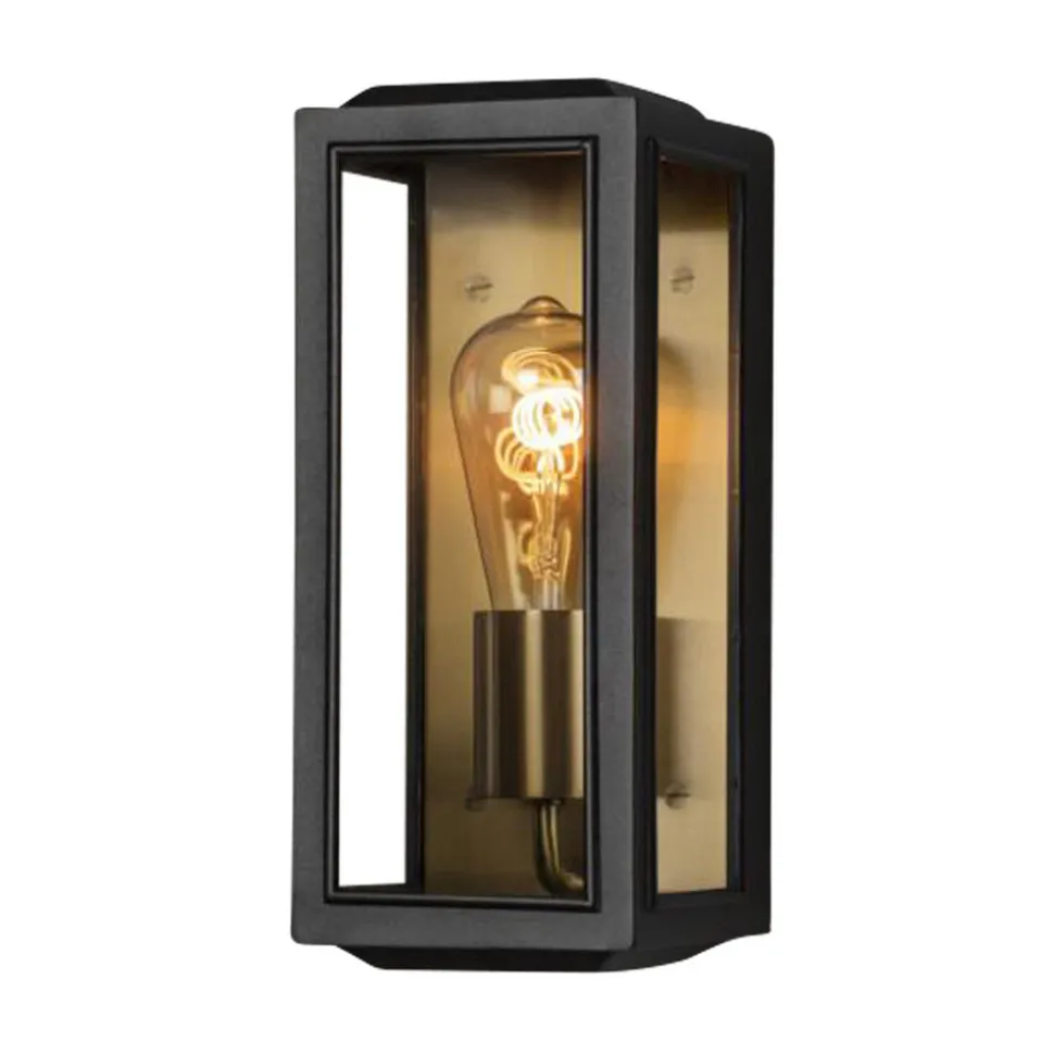 Carpi utendørs vegglampe, svart, bredde 12,5 cm