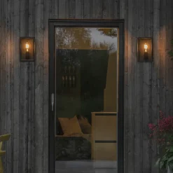 Carpi utendørs vegglampe, svart, 18 x 30 cm