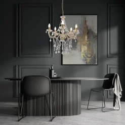 Cecilia lysekrone, gull, jern/akryl, Ø 52 cm, 5 lyskilder.