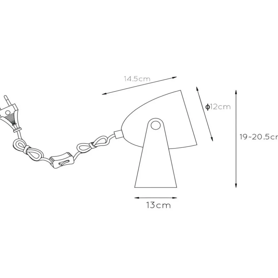 Chago bordlampe i metall, grå