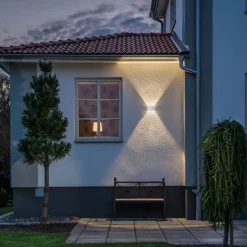 Chieri utendørs LED-vegglampe, hvit, 6 lyskilder