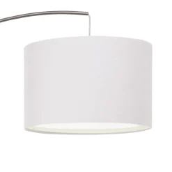 Clarie gulvlampe, hvit, jernfarget, 180 cm, stoff/metall