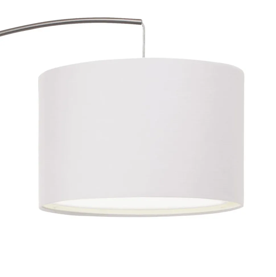 Clarie gulvlampe, hvit, jernfarget, 180 cm, stoff/metall