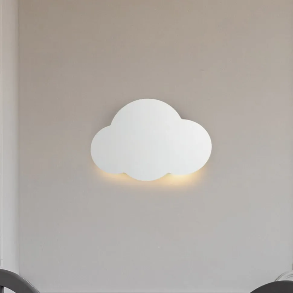 Cloud vegglampe, hvit, stål, indirekte lys, 38 x 27 cm