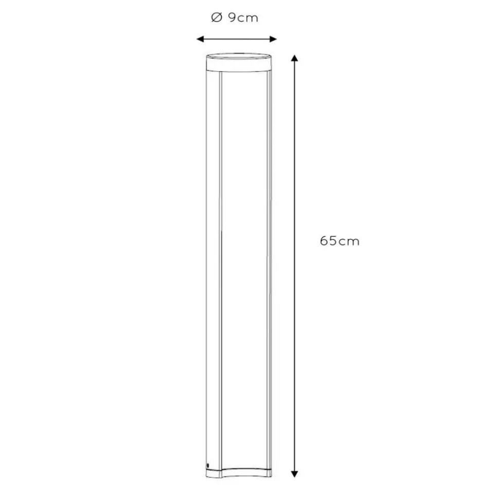 Combo LED-gatelampe, svart, 65 cm, aluminium, IP54