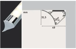 Corner profil 1 m for LED-strip