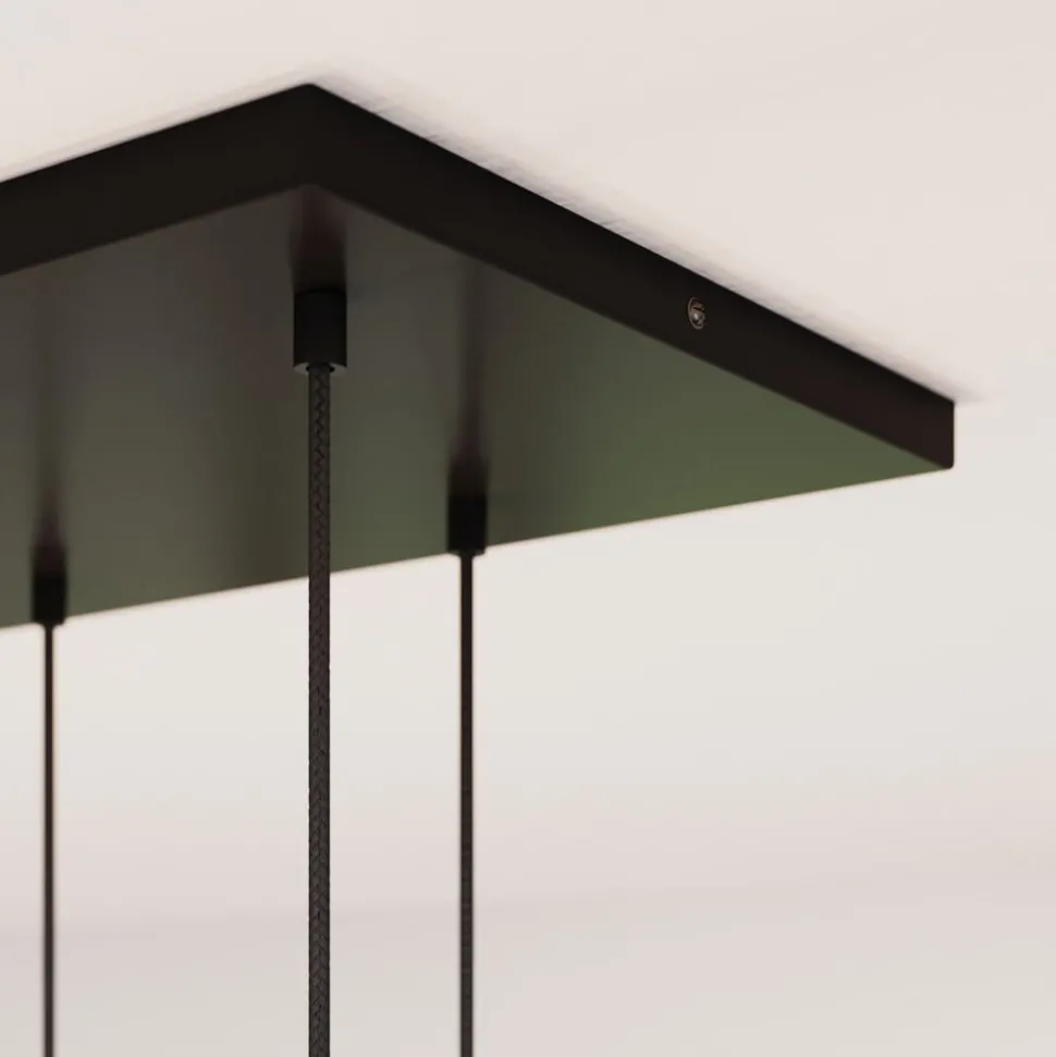 Cubus hengelampe, 85 cm, 8 lyskilder, klar/honning/brun, glass