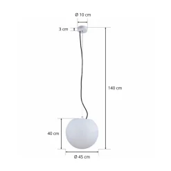 Cumulus pendellampe for utendørs bruk, Ø 45 cm