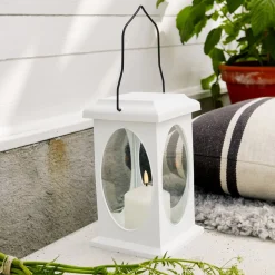 Dekorasjonsbelysning Flamme i lykteform, hvit