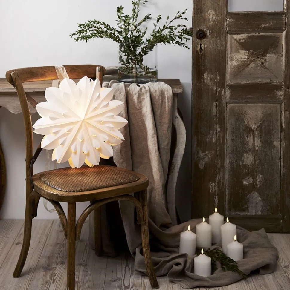 Dekorativ stjerne Cliff, papir, uten stikkontakt hvit Ø 40cm