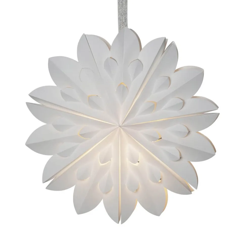 Dekorativ stjerne Cliff, papir, uten stikkontakt hvit Ø 40cm