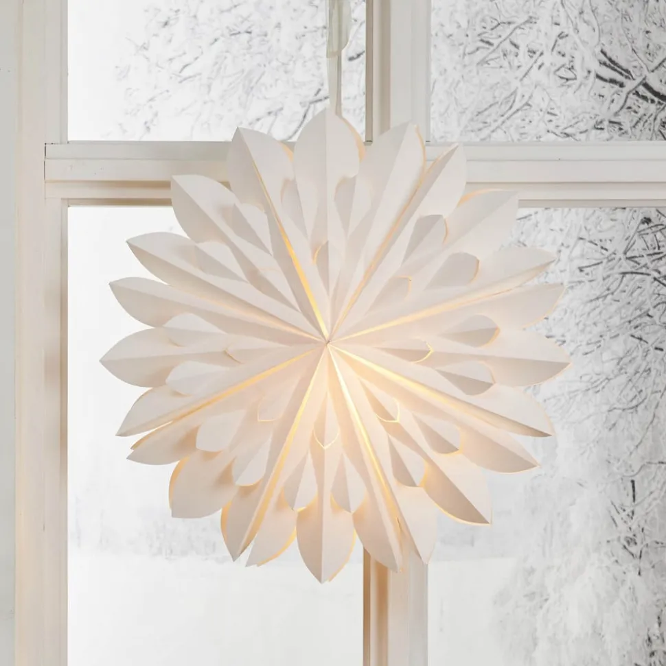 Dekorativ stjerne Cliff, papir, uten stikkontakt hvit Ø 60cm