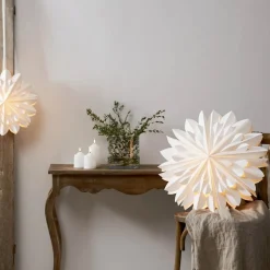 Dekorativ stjerne Cliff, papir, uten stikkontakt hvit Ø 60cm