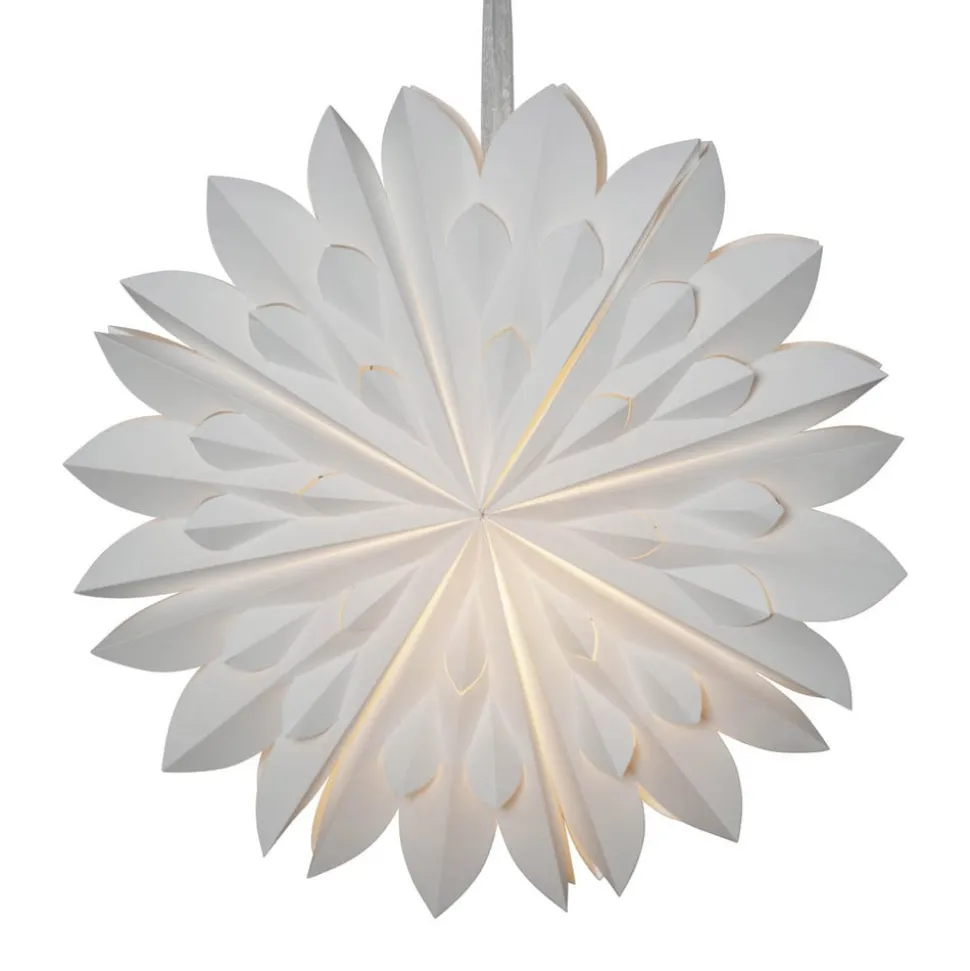 Dekorativ stjerne Cliff, papir, uten stikkontakt hvit Ø 60cm