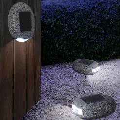 Dekorativ utendørsbelysning i steindesign Talvi Solar