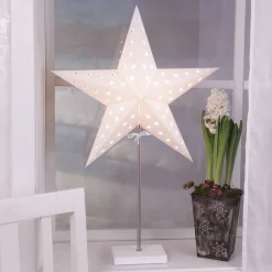 Dekorlampe Combi pack -stjerne og skjerm -hvit fot