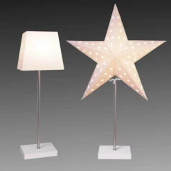 Dekorlampe Combi pack -stjerne og skjerm -hvit fot