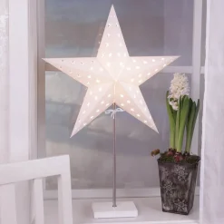 Dekorlampe Combi pack -stjerne og skjerm -hvit fot