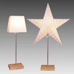 Dekorlampe Comni Pack -stjerne og skjerm brun fot