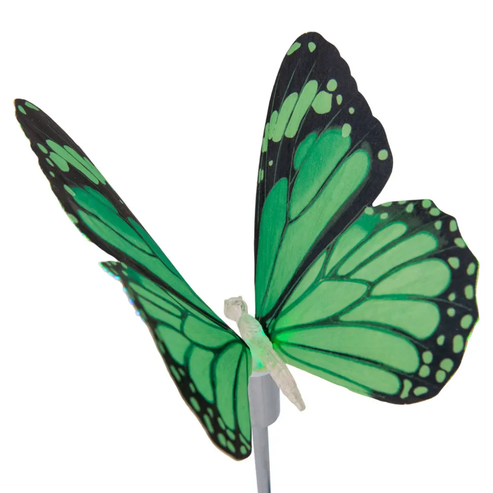 Deko-solcellelampe sommerfugl, jordspyd, RGB LED
