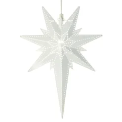 Dekostjerne Betlehem av metall, hvit