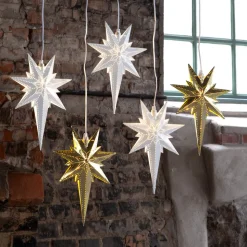 Dekostjerne Betlehem av metall, hvit