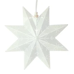 Dekostjerne Classic av metall, hvit