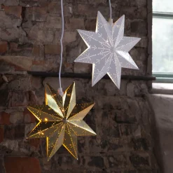 Dekostjerne Classic av metall, hvit