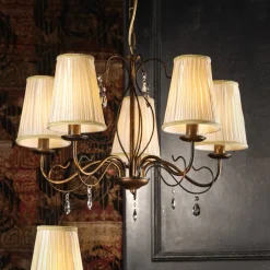 Delia lysekrone, bronsefarget, 5 lyskilder, Ø 68 cm