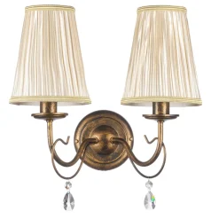 Delia vegglampe, bronsefarget, 2 lamper, bredde 25 cm