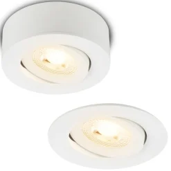 Desi innfellingslampe, hvit, Ø9 cm, av/på, 3000 K