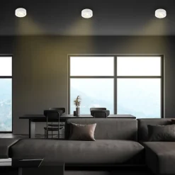 Desi innfellingslampe, hvit, Ø9 cm, av/på, 3000 K