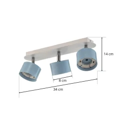 Downlight Cloudy med 3 lyskilder, blå