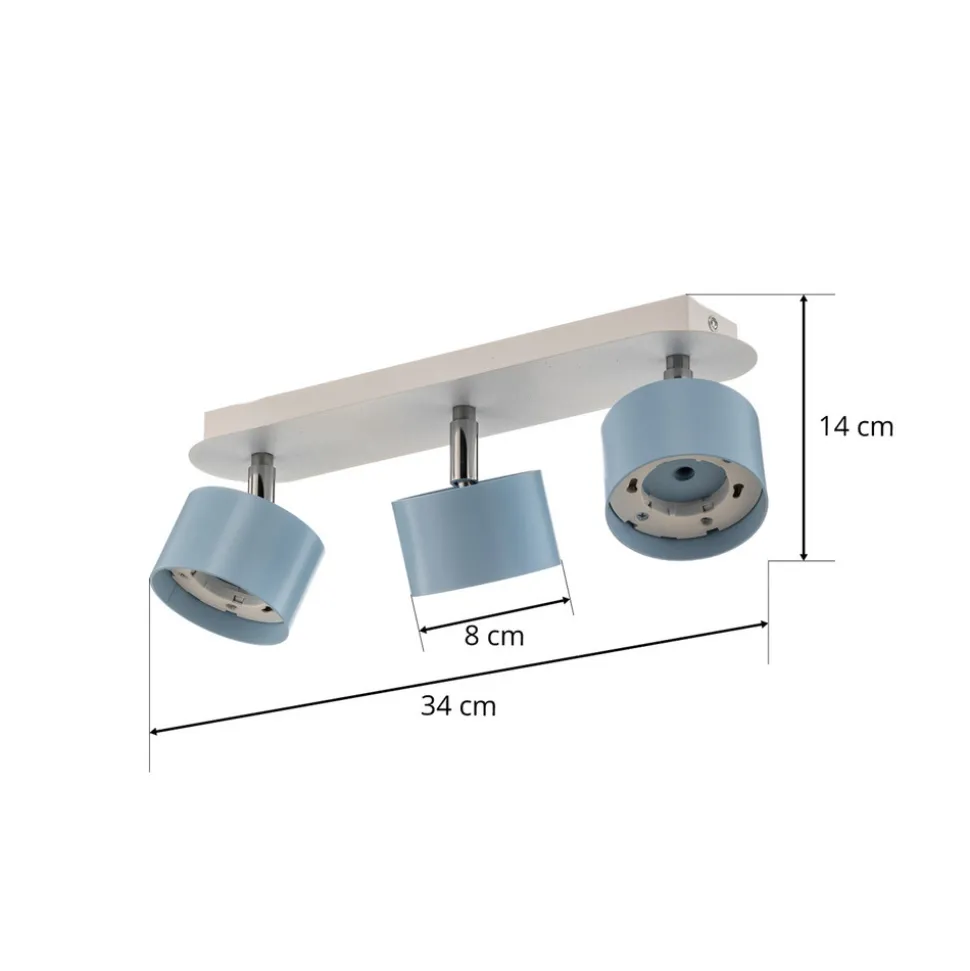 Downlight Cloudy med 3 lyskilder, blå