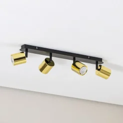 Downlight Demia, svart/messingfarget, 66 cm, GU10