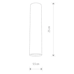 Downlight Eye, høyde 25 cm, messing