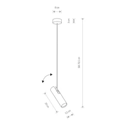 Downlight Eye Super, høyde 76 cm, svart