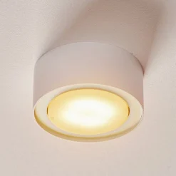 Downlight Flea i stål, hvit