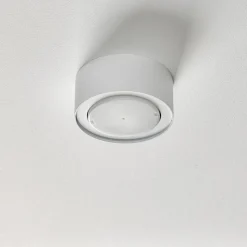 Downlight Flea i stål, hvit