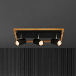 Downlight Frey treramme GU10 svart 3 lyskilder