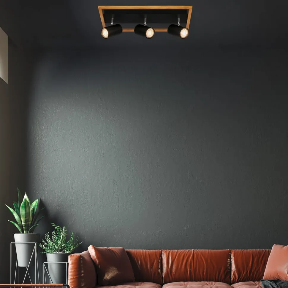 Downlight Frey treramme GU10 svart 3 lyskilder