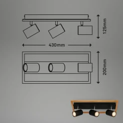 Downlight Frey treramme GU10 svart 3 lyskilder