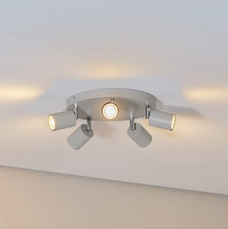 Downlight Fun, grå, Ø 30 cm, justerbar, GU10