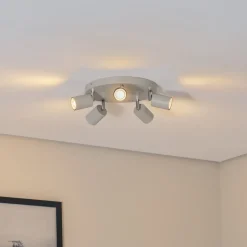 Downlight Fun, grå, Ø 30 cm, justerbar, GU10