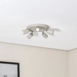 Downlight Fun, grå, Ø 30 cm, justerbar, GU10