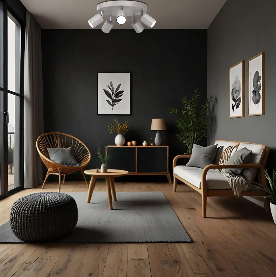 Downlight Fun, grå, Ø 30 cm, justerbar, GU10