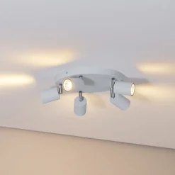 Downlight Fun, lyseblå, Ø 30 cm, justerbar, GU10