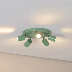 Downlight Fun, lysegrønn, Ø 30 cm, justerbar, GU10