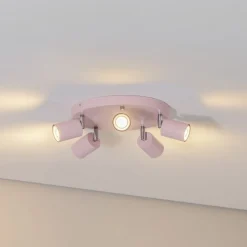 Downlight Fun, rosa, Ø 30 cm, justerbar, GU10
