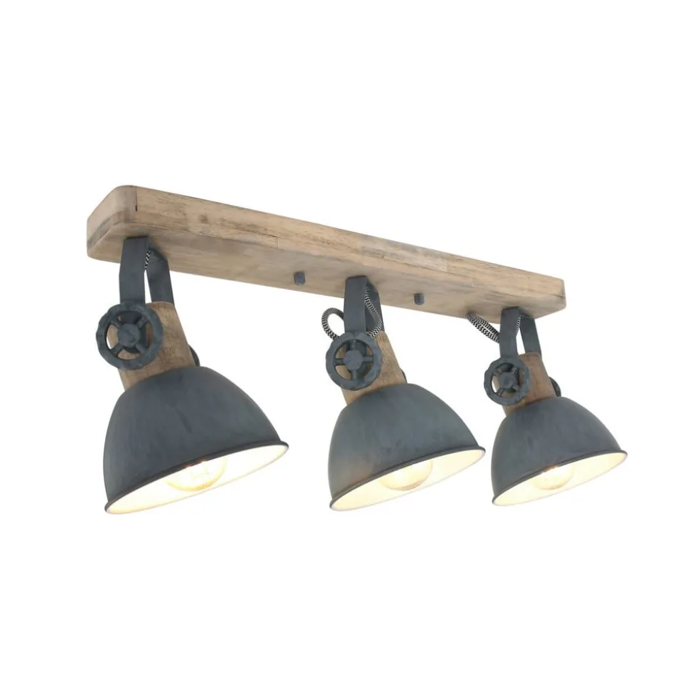 Downlight Gearwood, 3 lyskilder avlang, grå